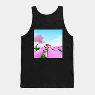 Valentine Wall Art - Fantasy candyfloss date - Unique Valentine Fantasy Planet Landsape - Photo print, canvas, artboard print, Canvas Print and T shirt Tank Top